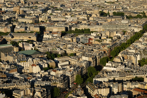 Paris cityscape aerial view