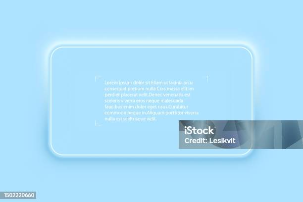 Rectangular Blue Banner With Shadow And Glow Rectangular Banner Stock ...