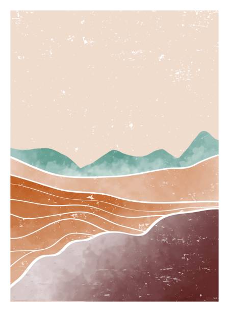 istock Natural abstract mountain. Mid century modern minimalist art print. Abstract contemporary aesthetic backgrounds landscape. vector illustrations 1502221486