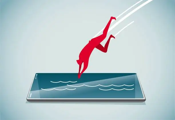 Vector illustration of virtual swimming pool