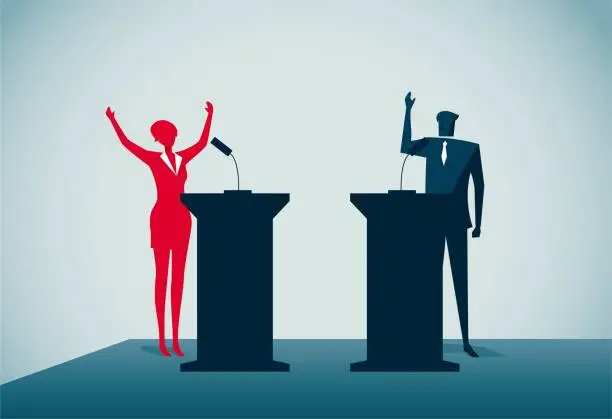 Vector illustration of a debate