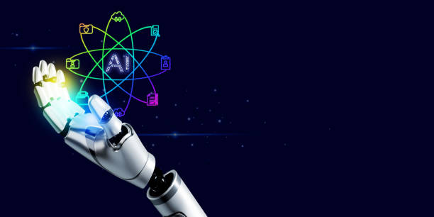 istock 3D roboti hand with business icon copy space, technology concept 1502226702