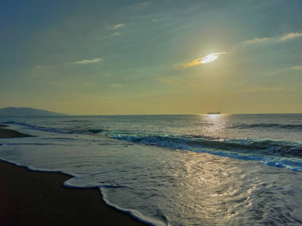 Beach landscape at sunrise