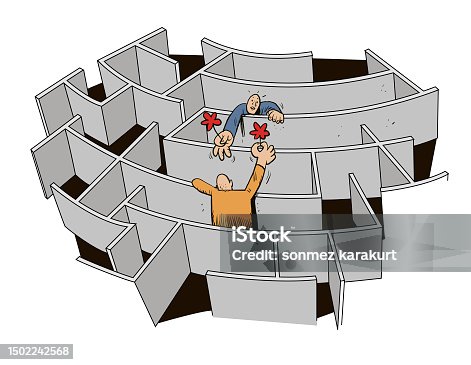 istock people trying to meet in the maze 1502242568