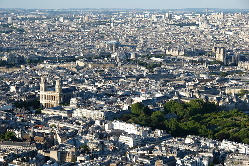 Paris cityscape aerial view