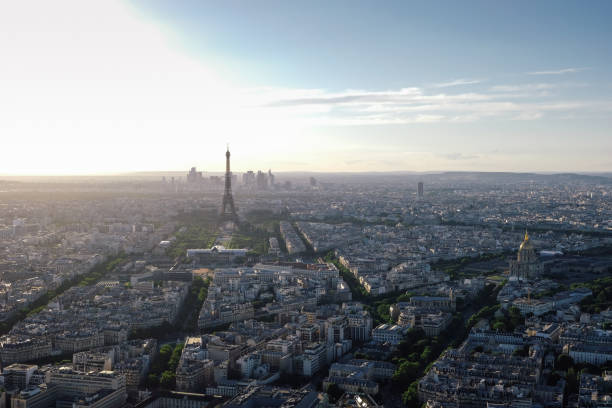 istock Paris cityscape Eiffel tower aerial view 1502265155