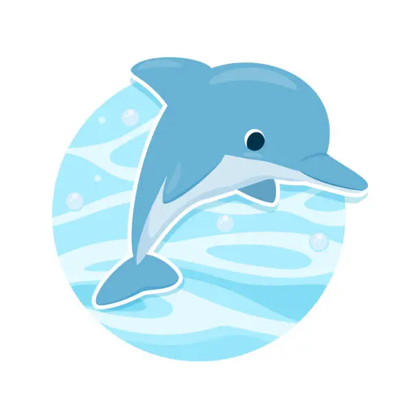 Vector illustration of Vector illustration of cute dolphins