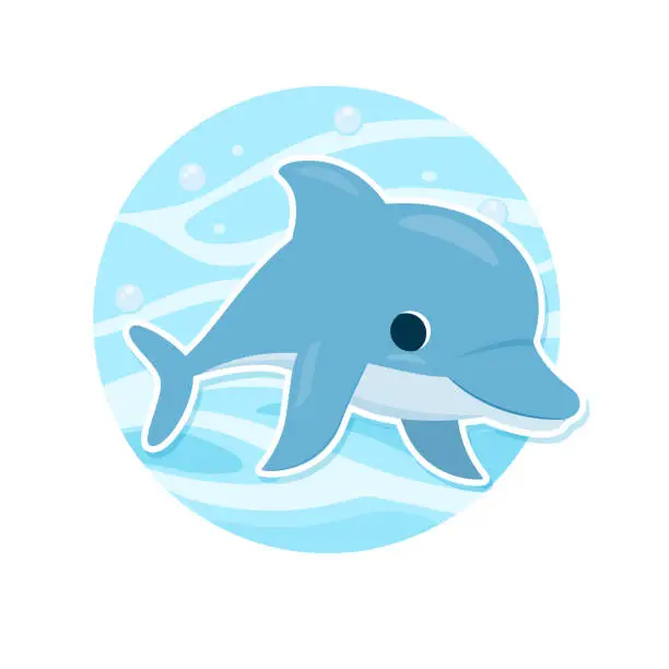 Vector illustration of Vector illustration of cute dolphins