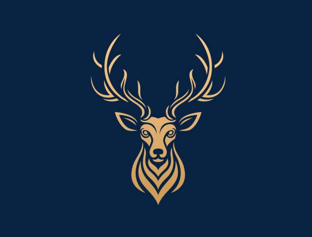 Abstract deer head design. Stylized geometric deer logotype concept. Vector illustration. stag night stock illustrations