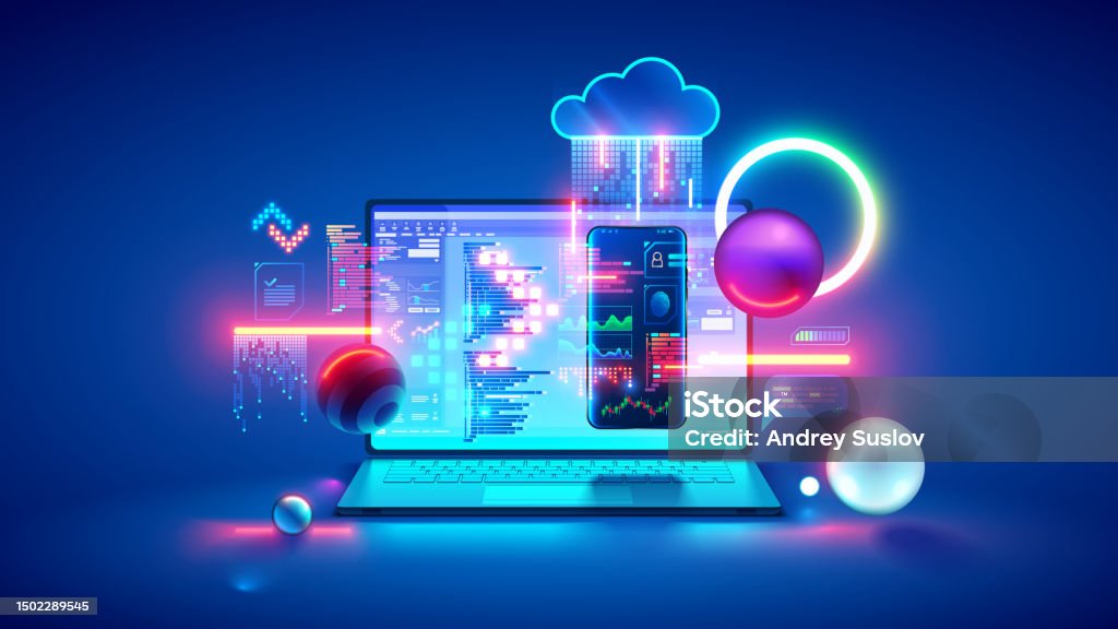Technology Of Software Development Web Design Programming Concept ...