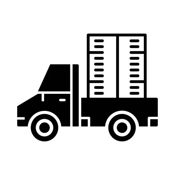 Vector illustration of Logistics Black Line & Fill Vector Icon