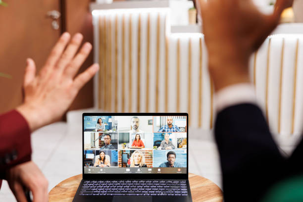 istock Businessmen on briefing telework meeting 1502307118