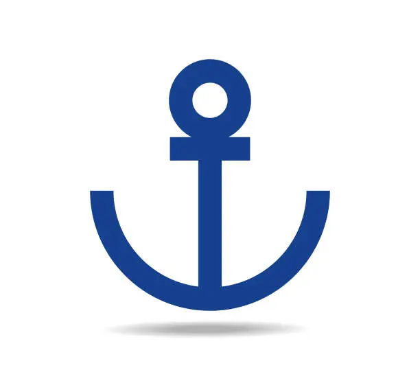 Vector illustration of Symbol of an anchor in blues