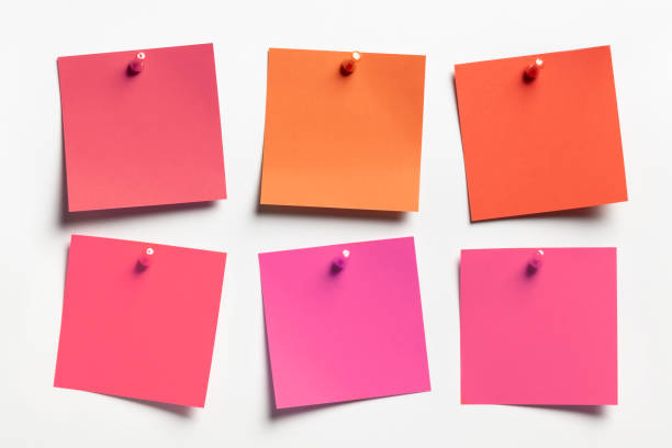 Group of valentines colors Sticky notes on white stock photo