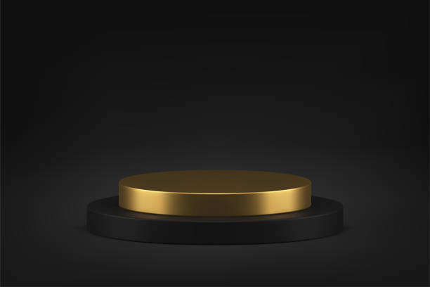 istock 3d podium cylinder stage golden black foundation level steps minimalist realistic vector 1502319439