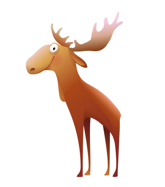 istock Cute Silly Moose Elk, Funny Animal Design for Kids 1502321005