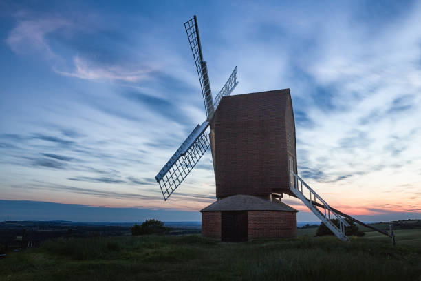 The windmill on the hill at Brill, Buckinghamshire at sunset on a summers evening.