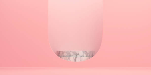 istock Product Podium - Marble Podium, Pink Background. 3D Illustration 1502326795