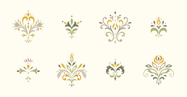 ilustrações, clipart, desenhos animados e ícones de universal damask elements_3 - barroco