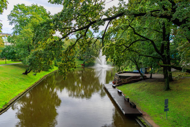 The city canal is an artificial right-bank channel of the Daugava in the center of the city of Riga. In its current form, it was built during the liquidation of the city's protective ramparts in the late 1850s.