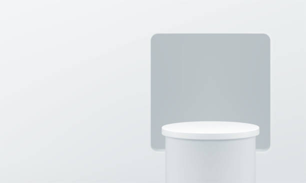 istock 3d pedestal cylinder tribune squared wall hole empty space for promo presentation realistic vector 1502356925