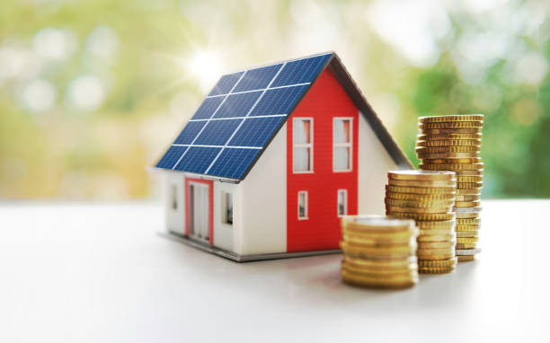 Casa solare ad alta efficienza energetica - foto stock