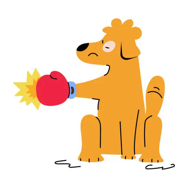 Vector illustration of Dog Boxing
