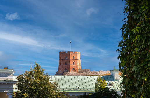 Vilnius. Gediminas' Tower. Gediminas' Tower is a monument of history and culture in Vilnius. The western tower of the Upper Castle, built in 1419-1422 under Vitovt.