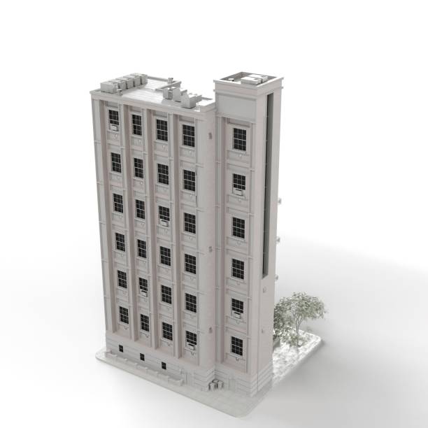 istock 3D render of a gray modern building isolated on the white background 1502384260