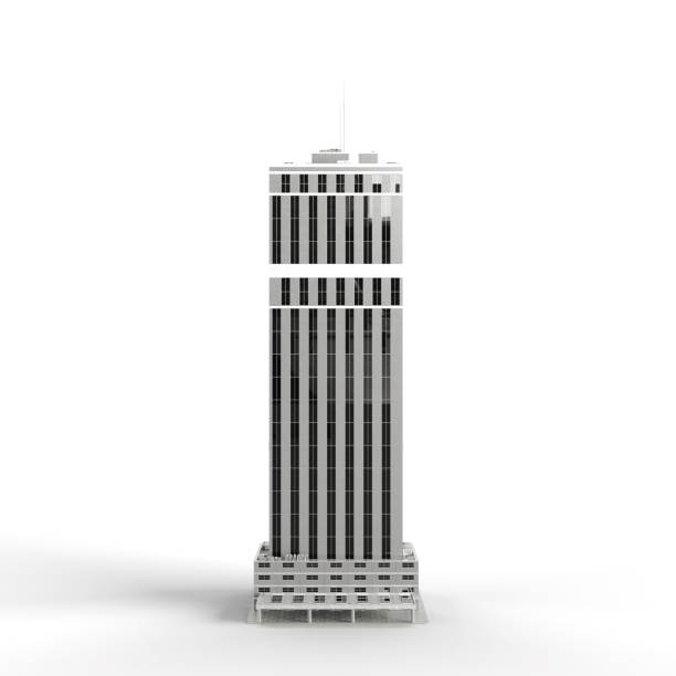 istock 3D render of a gray modern building isolated on the white background 1502384278