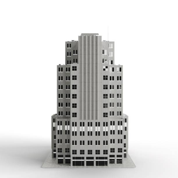 istock 3D render of a gray modern office building isolated on the white background 1502384294