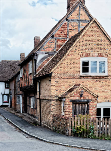 Half-timbered cottages in the Buckinghamshire village of Quainton.