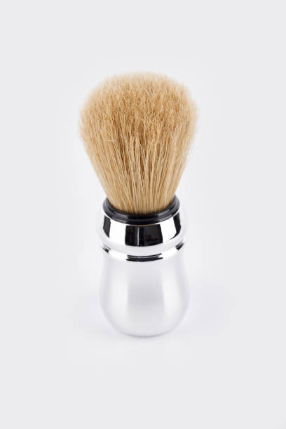 istock Shaving brush. Shaving brush with chrome handle and natural bristles isolated on white background. Shaving accessories. Hygiene. Grooming with a beard. 1502410008