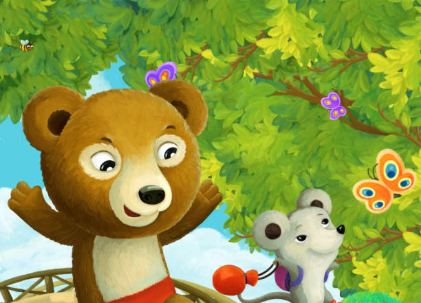 istock cartoon scene park and animal kids going to school 1502413875