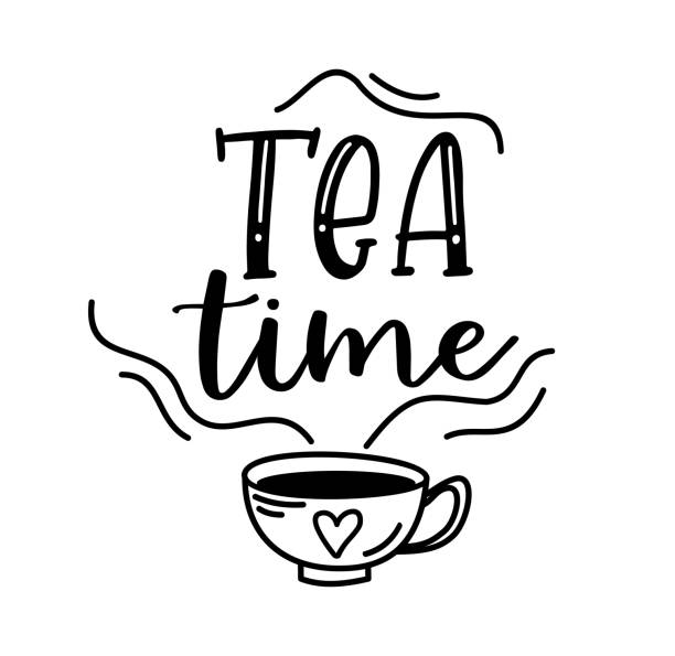 Tea Cursive 240+ English Slogans Drawing Stock Photos, Pictures & Royalty-Free ...