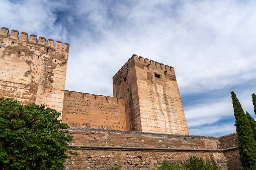 Torre del Homenaje (Castle Keep) at Alcazaba area of Alhambra fortress - Granada, Andalusia, Spain