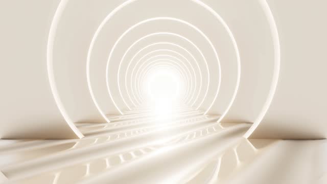 The looping animation background features an elegantly abstract and clean circular tunnel with a corridor