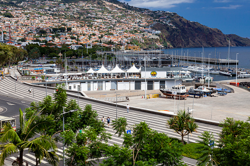 View of Funchal city and marina,  Madeira,  Portuga,l  Europepe