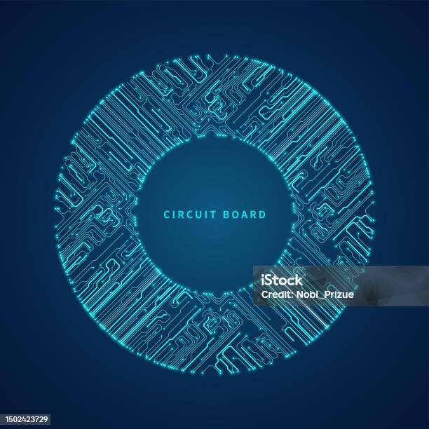 Tech Round Background Abstract Technology Background With Round Circuit Board Stock ...