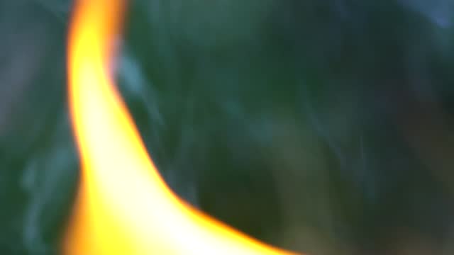 Close-Up Of Campfire Flames Outdoors
