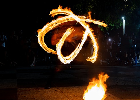 Fire Show from a street artist named Rob on Cairns Esplanade