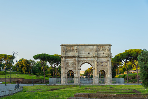 Arch of Constantine in Rome Italy in the morning
