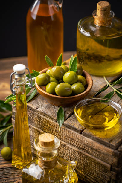 istock Still life of green olives 1502432197