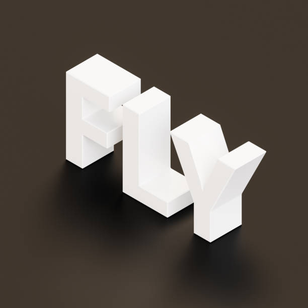istock 3D letters. The inscription fly on a dark background. 1502433829
