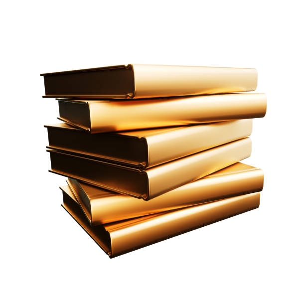 istock A stack of golden books on a white background. 1502435981
