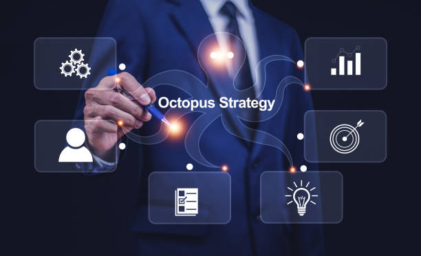 istock Octopus Strategy for Business marketing management concept. Document management, ERP software. 1502436553