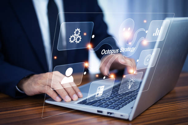 istock Octopus Strategy for Business marketing management concept. Document management, ERP software. 1502436576
