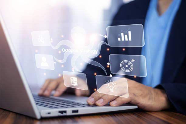 istock Octopus Strategy for Business marketing management concept. Document management, ERP software. 1502436610