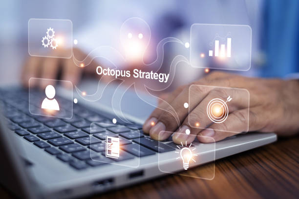 istock Octopus Strategy for Business marketing management concept. Document management, ERP software. 1502436794