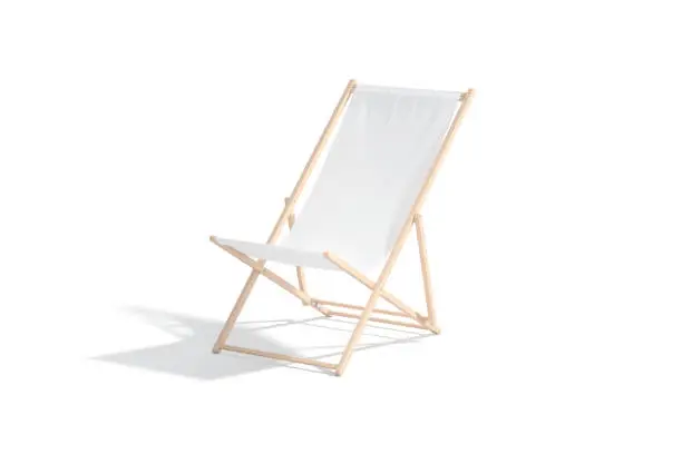 Photo of Blank white folding beach chair mock up, side view